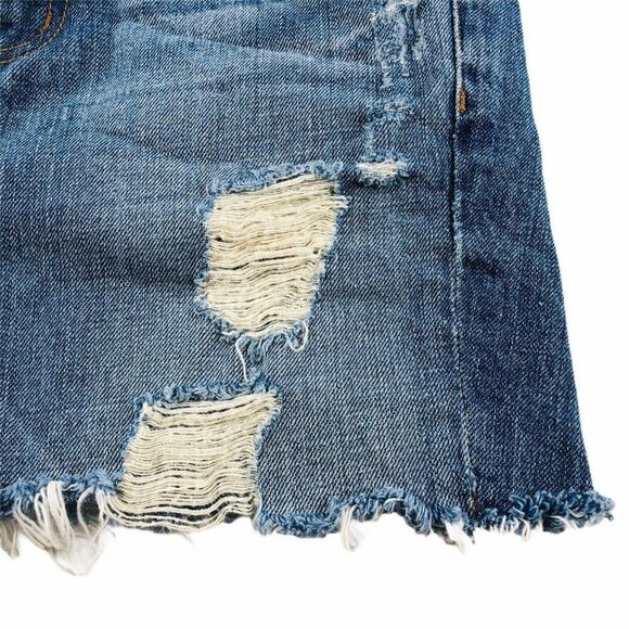 J Brand Drifter Distressed Mini Denim Skirt - Picture 3 of 8
